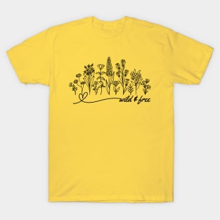 Minimalist Wildflower Tattoo Design, Nature Mama T-Shirt